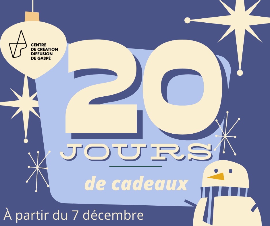 En décembre, économisez sur vos achats culturels de Noël avec un rabais sur un spectacle différent à chaque jour! Chaque rabais ne dure que 24 heures; vous avez jusqu’à 23 h 59 pour en profiter.